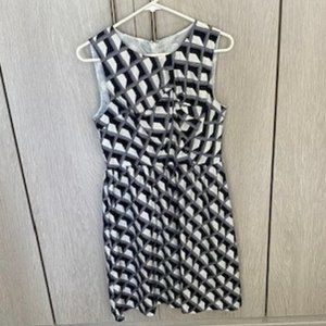 Hi There from Karen Walker - Blue Geometric Patterned Dress - Size 4